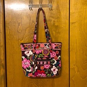 Brown Mod Floral Vera Bradley Tote Bag